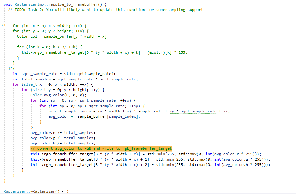 Task 2 - resolve_to_framebuffer