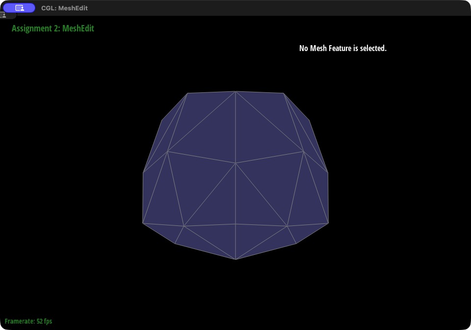Original cube triangulation, subdivision level 1